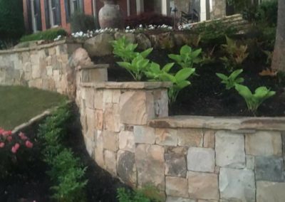 Retaining Wall With Landscaping